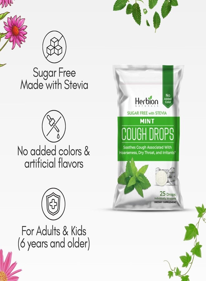 HERBION Naturals Cough Drops, Sugar Free with Stevia, Dietary Supplement, Soothes Cough, for Adults & Children Over 6 Years, 25 Drops, Mint, Pack of 1 - Image 4